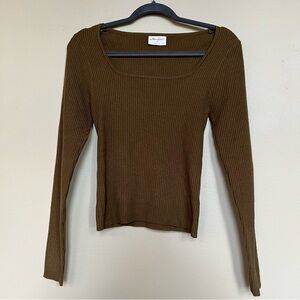 Allie Rose Square Neck Long Sleeve Sweater
